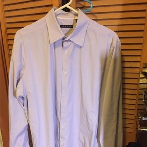 Theory Men Dress Shirt Size 17L 33/34 light purple